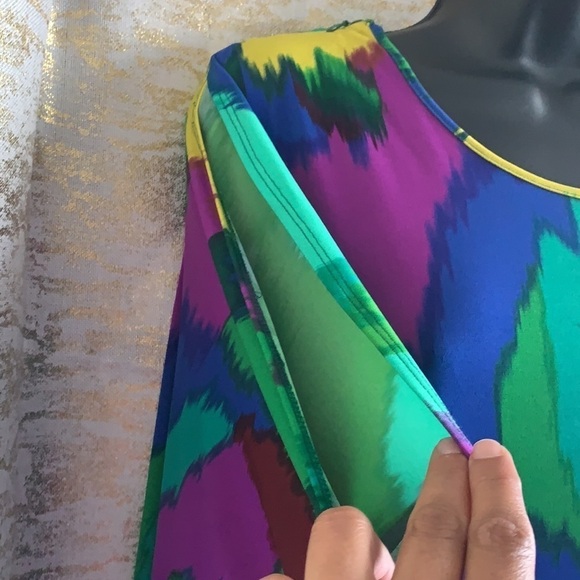 Calvin Klein Women’s Multicolour Midi Length Evening Dress Size L - Picture 4 of 11